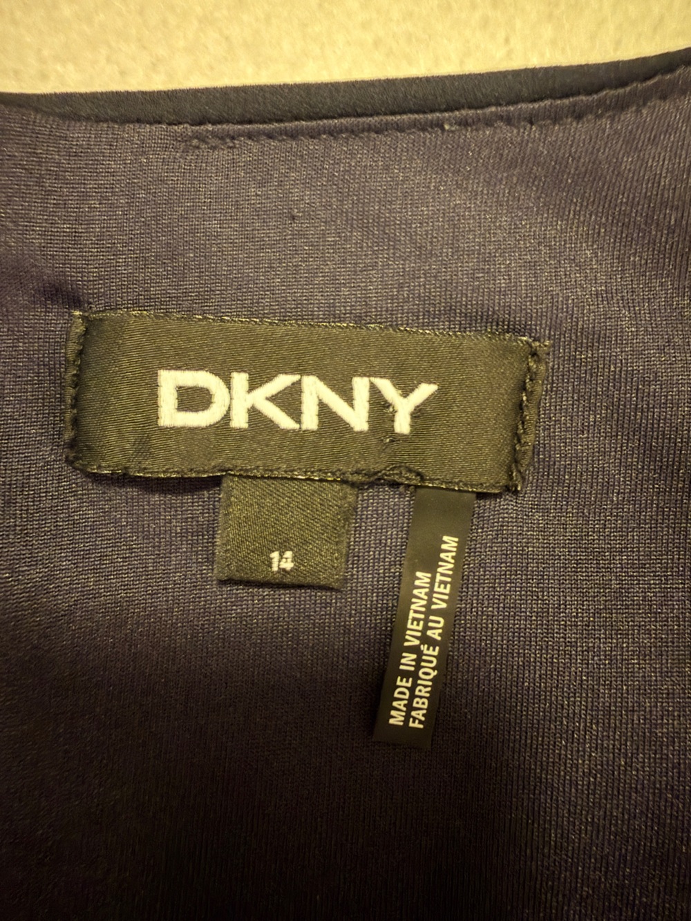 DKNY Deep Navy Wrap Midi Dress with Tie Waist - Picture 3 of 6
